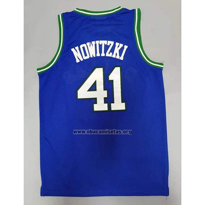 Camiseta Dallas Mavericks Dirk Nowitzki NO 41 Mitchell & Ness 1998-99 Azul